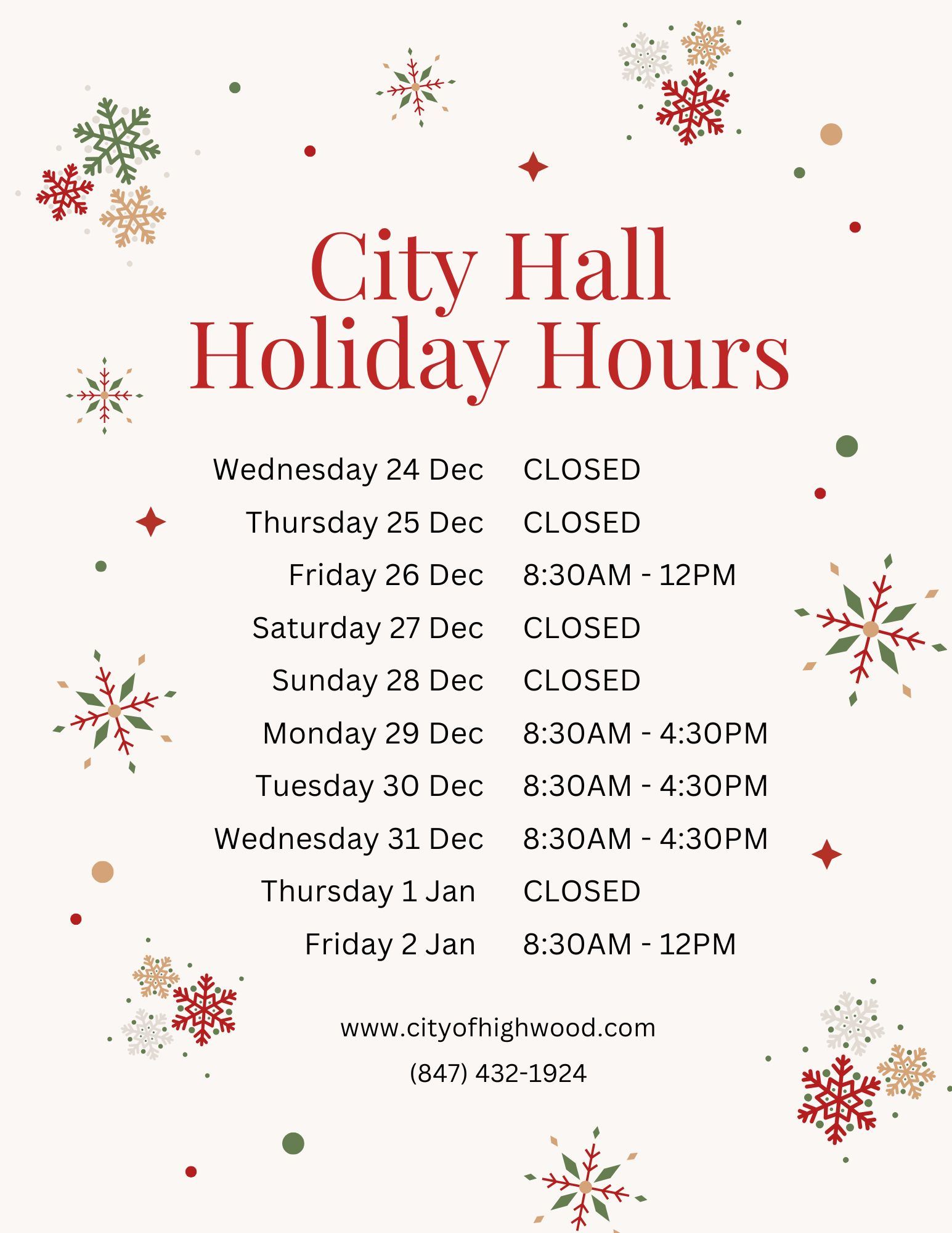 Beige Red Festive Business Christmas Open Hours Flyer A4